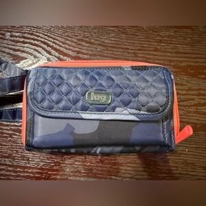 Lug Kickflip wallet Camo Navy Coral Zipper